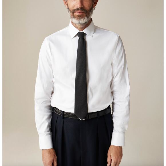 J.Crew Bowery Performance Stretch Dress Shirt Spread Collar Mens White Small NWT - Picture 3 of 12